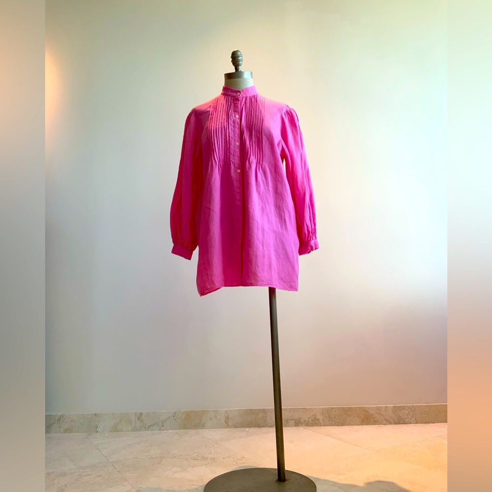 Ralph Lauren Chic Linen Barbie Pink Tunic sz L